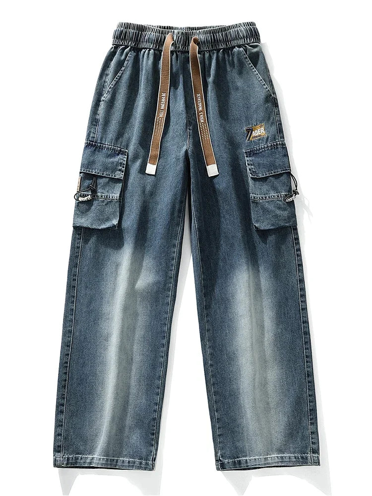URBAN FADE DENIM CARGO PANTS
