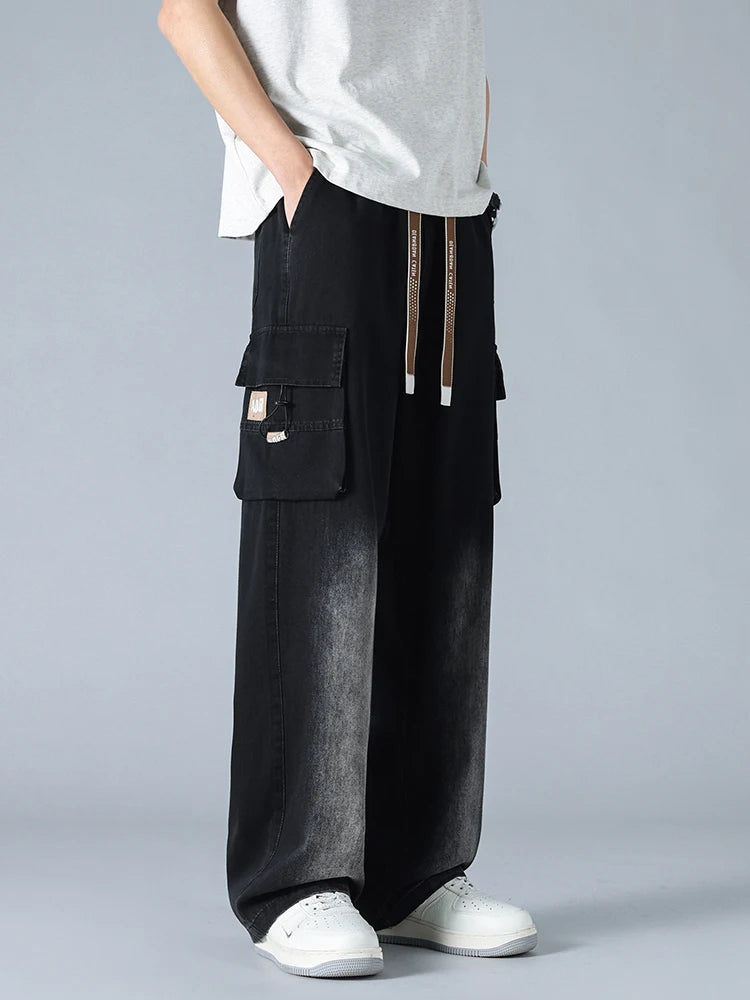 URBAN FADE DENIM CARGO PANTS