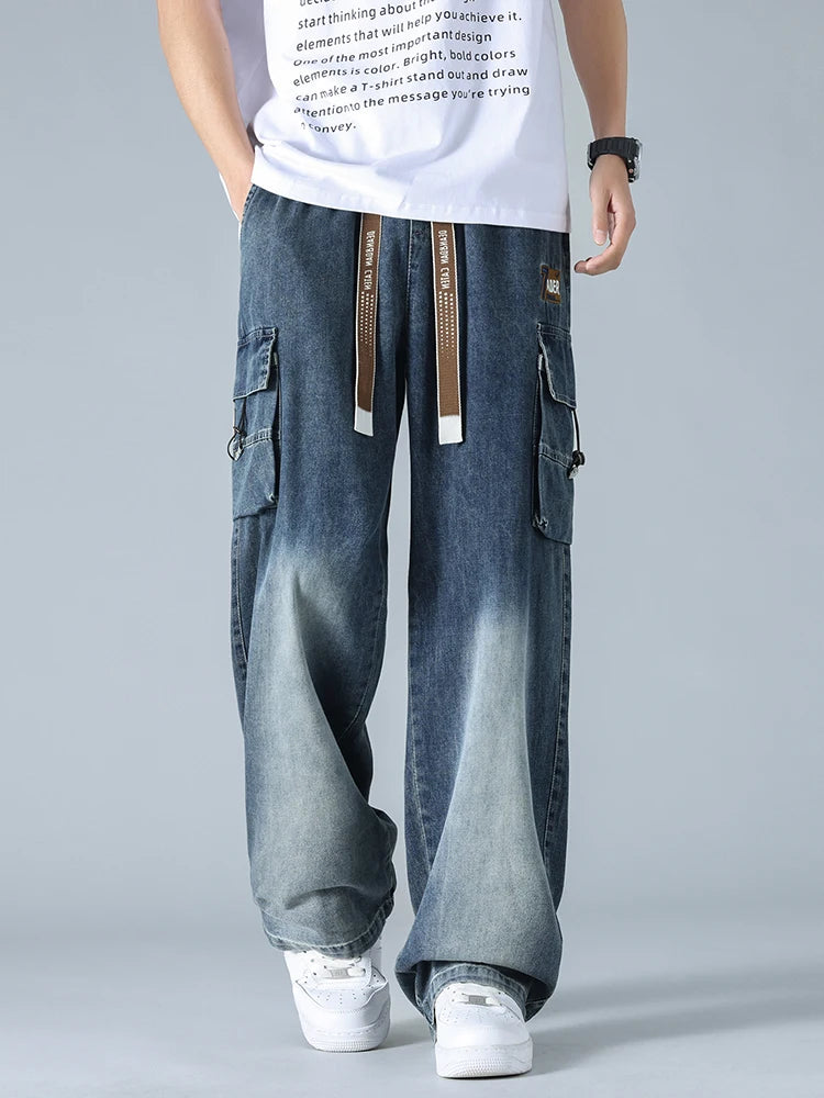 URBAN FADE DENIM CARGO PANTS