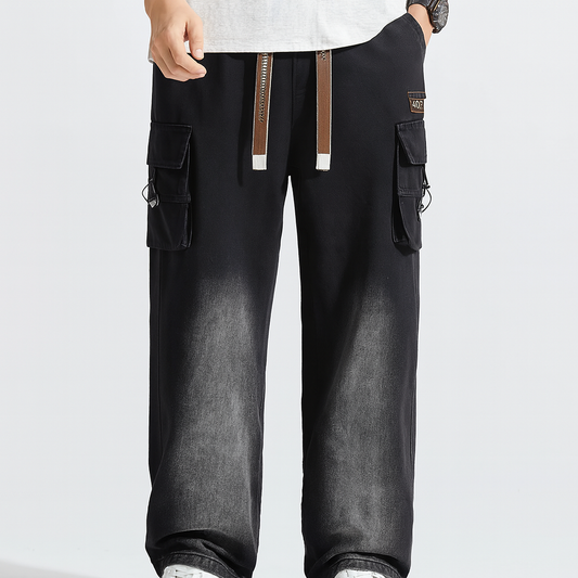 URBAN FADE DENIM CARGO PANTS
