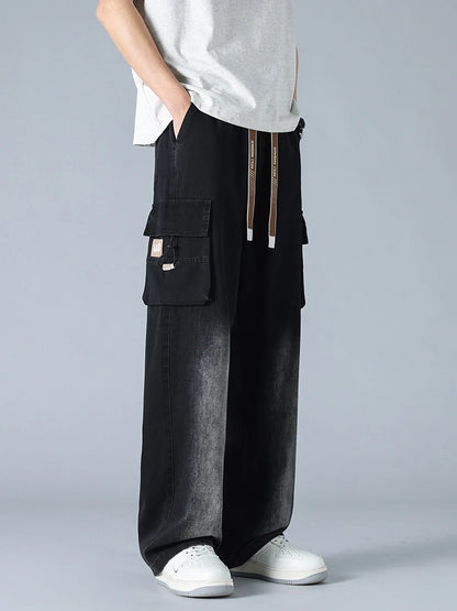 URBAN FADE DENIM CARGO PANTS